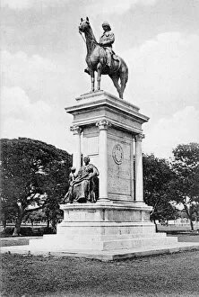 Images Dated 10th January 2008: Lord Lansdowne statue, Red Road, Calcutta, India, early 20th century.Artist: Newman