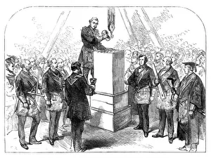 Pulley Prints: Lord Leigh laying the foundation-stone for the extension of the Queen's Hospital at Birmingham