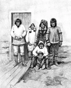 Alaska Prints: Lord Lonsdale's Travels in North America: Esquimaux at Peel's River, Alaska, 1890