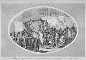 State Carriage Prints: The Lord Mayor presenting the City Sword to King George III at Temple Bar