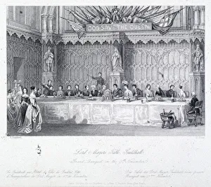 Pineapple Prints: Lord Mayors Banquet, Guildhall, London, c1856. Artist: J Shury