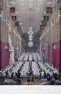 Service Industry Prints: The Lord Mayors Dinner at Guildhall, London, 1829