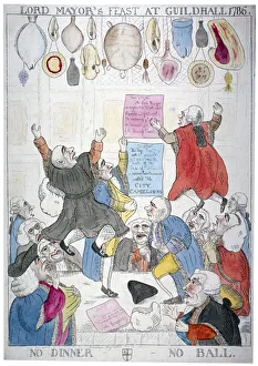 Disappointed Prints: Lord Mayors feast at Guildhall, 1786, no dinner - no ball, 1786