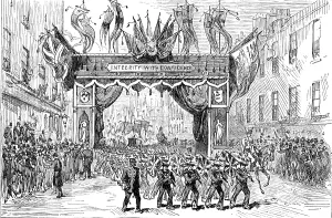 Londoners Prints: The Lord Mayor's Procession: Arch in London Wall - boys of the Warspite training-ship