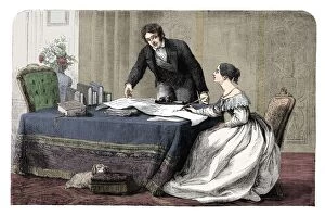 Cassells Illustrated History Of England Collection: Lord Melbourne (1779-1848) instructing a young Queen Victoria 1819-1901), 1837 (c1895)