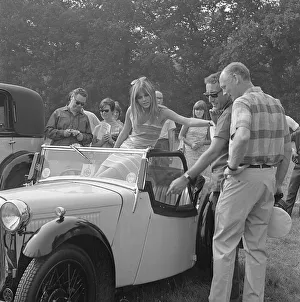 Lord Montagu with Peter Sellers and Britt Ekland at Beaulieu 1966. Creator: Unknown