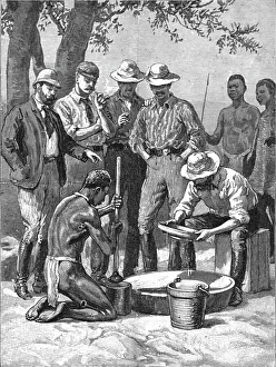 Zimbabwe Prints: Lord Randolph Churchill in South Africa; watchg the experts panning out samples