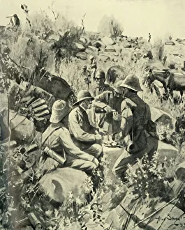 James Maclaren Prints: Lord Roberts and Staff at Lunch on the Veldt, (1901). Creator: Unknown