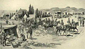 Samuel Begg Prints: Lord Roberts and Staff Starting for a Reconnaissance from Headquarters at Smaldeel, (1901)