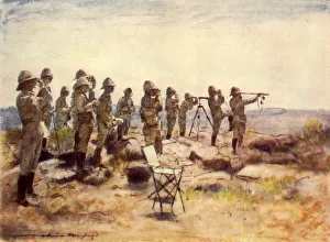 Mortimer Prints: Lord Roberts and Staff Watching the Battle of Osfontein