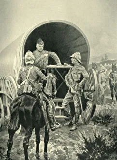 Frederick Villiers Prints: Lord Roberts Writing Despatches in the Transport Waggon in Which He Slept, (1901)