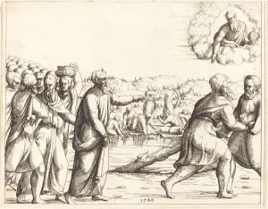 Hirschvogel Augustin Prints: The Lord Sweetens the Waters of Marah. Creator: Augustin Hirschvogel