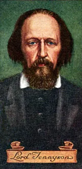 Alfred Lord Prints: Lord Tennyson, taken from a series of cigarette cards, 1935