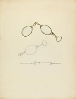 Sylvia Dezon Prints: Lorgnette, c. 1940. Creator: Sylvia DeZon