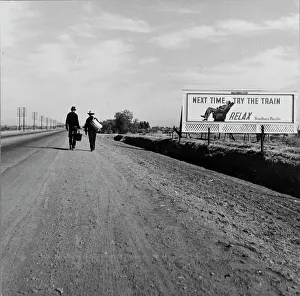 Hobos Prints: Toward Los Angeles, California, 1937. Creator: Dorothea Lange