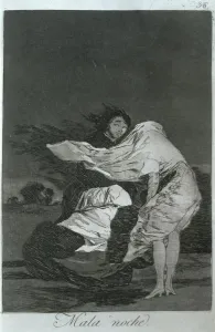 Los Caprichos, series of etchings by Francisco de Goya (1746-1828), plate 36: Mala noche