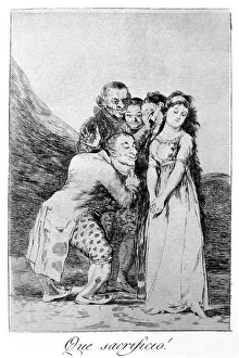 Los Caprichos, series of etchings by Francisco de Goya (1746-1828), plate 14: !Qué