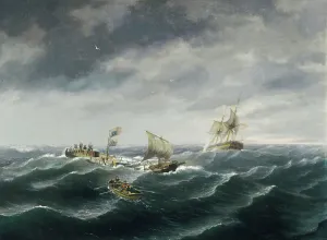 Thomas Birch Prints: Loss of the Schooner John S. Spence of Norfolk