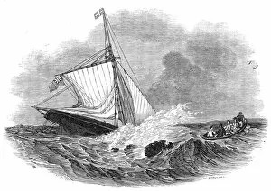 Ebenezer Gallery: Loss of the yacht 'Vectis', off Bognor, 1845. Creator: Ebenezer Landells