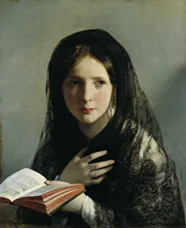 Lost in Her Dreams. Artist: Amerling, Friedrich Ritter von (1803-1887)