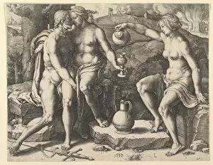 Pouring Gallery: Lot and His Daughters, 1530. Creator: Lucas van Leyden