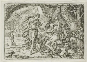 Drunk Collection: Lot and His Daughters, 1569. Creator: Etienne Delaune