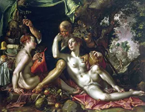 Book Of Genesis Prints: Lot and his Daughters, 1600. Creator: Joachim Anthonisz Wtewael