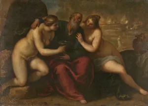 Incest Prints: Lot and his Daughters, 1610-1620. Creator: Jacopo Palma