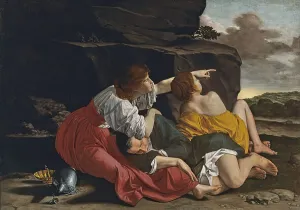 Incest Prints: Lot and His Daughters, 1621. Creator: Workshop of Orazio Gentileschi