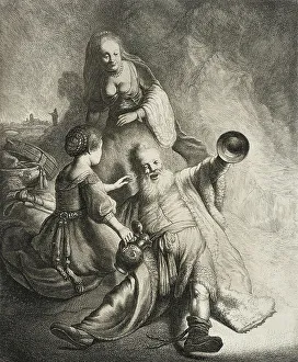 Vliet Jan Georg Van Prints: Lot and His Daughters, 1631. Creator: Jan Georg van Vliet