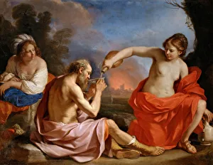 Bolognese School Prints: Lot and his Daughters, 1651