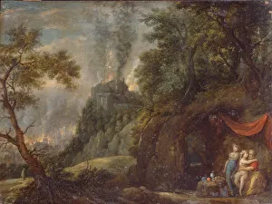 Lot and his Daughters, 1720s. Artist: Hartmann, Franz Anton (1697-1728) Lot and his Daughters, 1720s. Artist: Hartmann, Franz Anton (1697-1728)