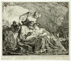 Incest Prints: Lot and His Daughters, 1748. Creator: Joseph-Marie Vien the Elder