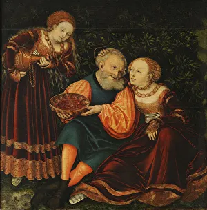Sodom Prints: Lot and his Daughters. Artist: Cranach, Lucas, the Elder (1472-1553)