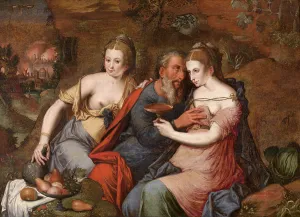 Incest Prints: Lot and his Daughters, c.1540s. Creator: Master of the Prodigal Son