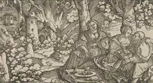 Images Dated 3rd December 2020: Lot and his Daughters, ca. 1530. Creator: Hans Schaufelein the Elder