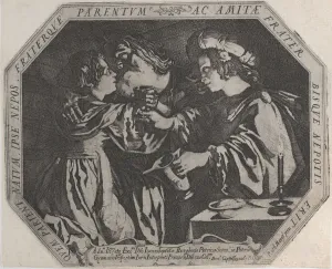 Incest Prints: Lot and His Daughters, ca. 1625-37. Creator: Bernardino Capitelli