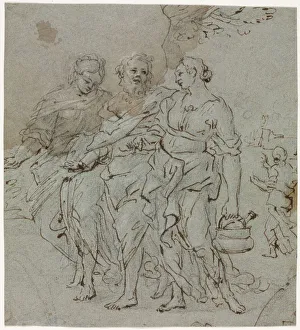 Circle Of Prints: Lot and His Daughters (recto) Sketch for Lot and His Daughters (verso), 1600s. Creator
