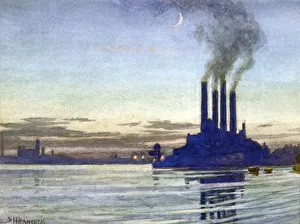 Power Generation Prints: Lots Road Power Station - Evening, 20th century. Artist