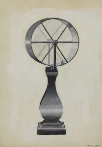 Lottery Prints: Lottery Wheel, c. 1936. Creator: Martin Lamont