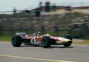 Lotus 49, Gold Leaf, driven by Jackie Oliver at the 1968 Dutch Grand Prix. Creator: Unknown