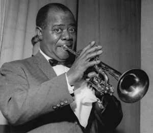 Blowing Your Own Trumpet Collection: Louis Armstrong on stage on Day 2, Finsbury Park Astoria, London, 1962. Creator: Brian Foskett