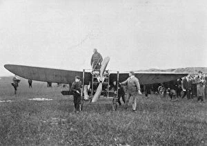 Aviation Collection: Louis Bleriot about to make the first successful flight across the English Channel, 1909