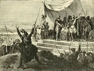 Oath Gallery: Louis and Charles Taking Strasburg Oath Before Their Armies, (842AD), 1890