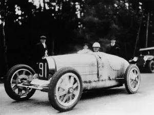 Bugatti Prints: Louis Chiron in a Bugatti, 1927