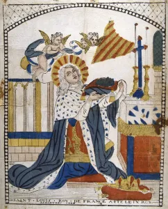 Pious Prints: Louis IX, King of France, in Chartres Cathedral in his coronation robes