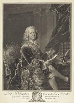 Escutcheon Prints: Louis Phelypeaux, comte de Saint Florentin, 1761. Creator: Johann Georg Wille