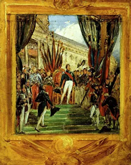 Honour Prints: Louis-Philippe distribuant les drapeaux à la garde nationale de Paris et de la banlieue