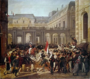 Barricade Collection: Louis Philippe procedes from the Palais-Royal to the town hall of Paris, 31 July 1830, 1832