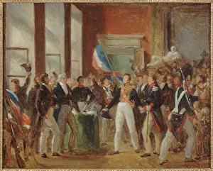 Oath Prints: Louis-Philippe taking the oath at the Hotel de Ville